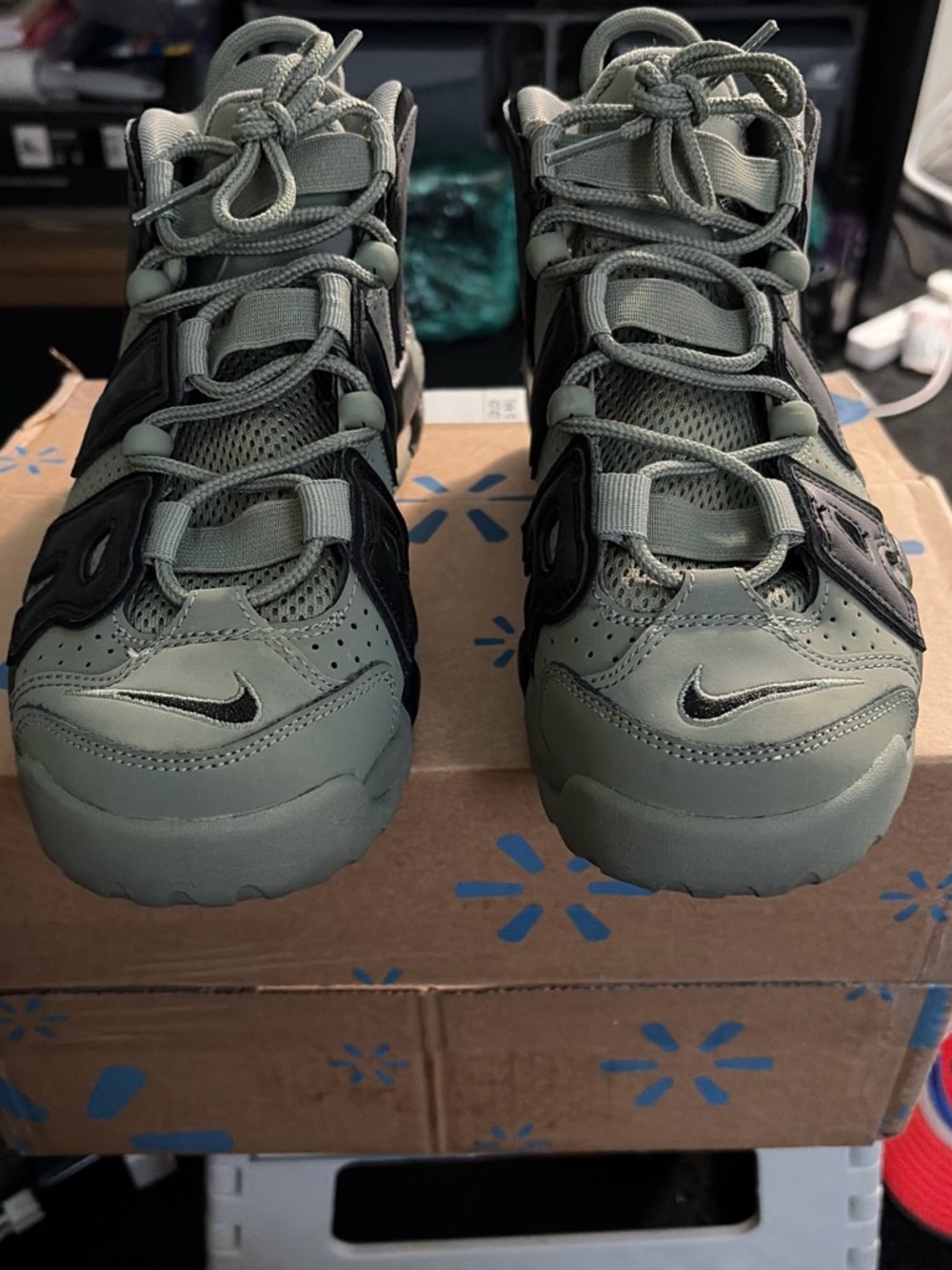 Nike Kids Olive Green and Black Trail-Style Sneakers